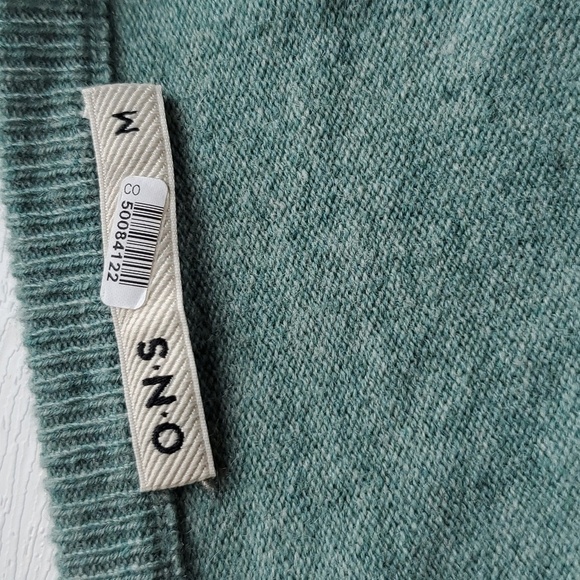 O.N.S. Seafoam Green Wool Cashmere V-Neck Sweater M - Picture 4 of 6